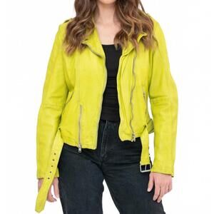 NEW MAURITIUS wild leather jacket in lime